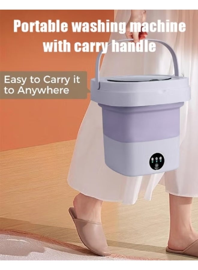 Hicomony Mini Folding Washing Machine, 8L Portable Washing Machine with Drain Basket, for Apartment, Travel, Underwear, Personal, Kids - Image 3