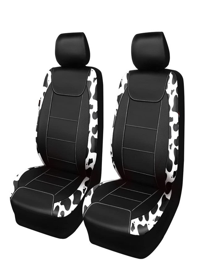 Flying Banner car seat Covers Protects Water Proof Faux Leather Carbon Fiber Fronts Cow Black - Image 1
