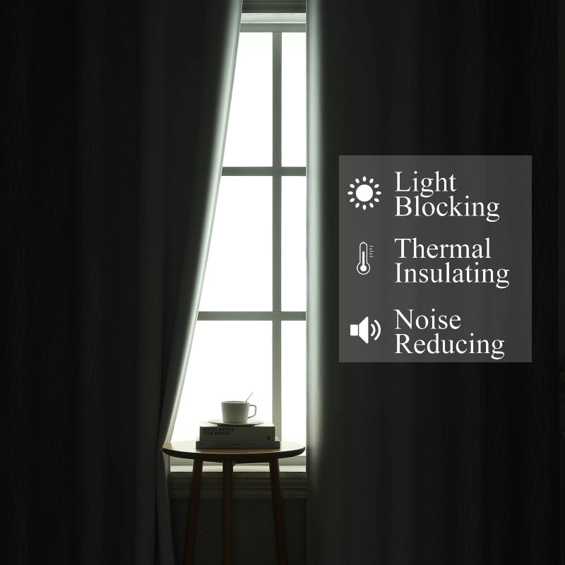 Estelar Textiler Stone Blue and Grayish White Blackout Curtains 108 Inches Long  Thermal Insulated Drapes for Bedroom  Full Light Blocking Energy Saving Long Curtains for Living Room 52Wx108L 2 Panels - Image 3