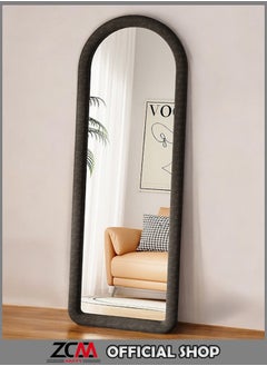 ZCM-HAPPY Stand Hanging or Against The Wall Large Bedroom Floor Mirror Vanity Mirror Wall Mounted Mirror With Luxury Flannel Frame (170x70cm)  - Image 1