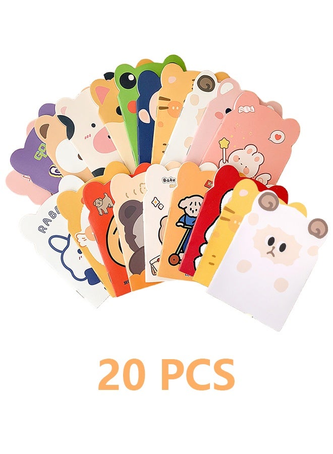 20 pcs mini notebooks, suitable for school use, mini cute animal notebooks, mini notebooks, suitable for Christmas office classroom prizes, college ruled pages (Random styles cartoon animals) - Image 1