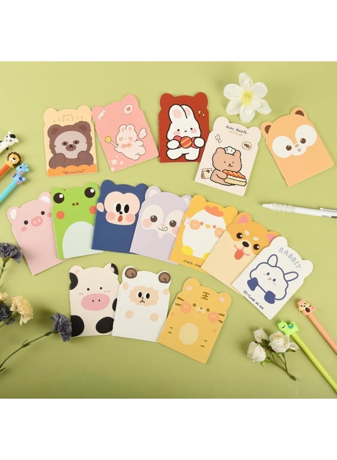 20 pcs mini notebooks, suitable for school use, mini cute animal notebooks, mini notebooks, suitable for Christmas office classroom prizes, college ruled pages (Random styles cartoon animals) - Image 3