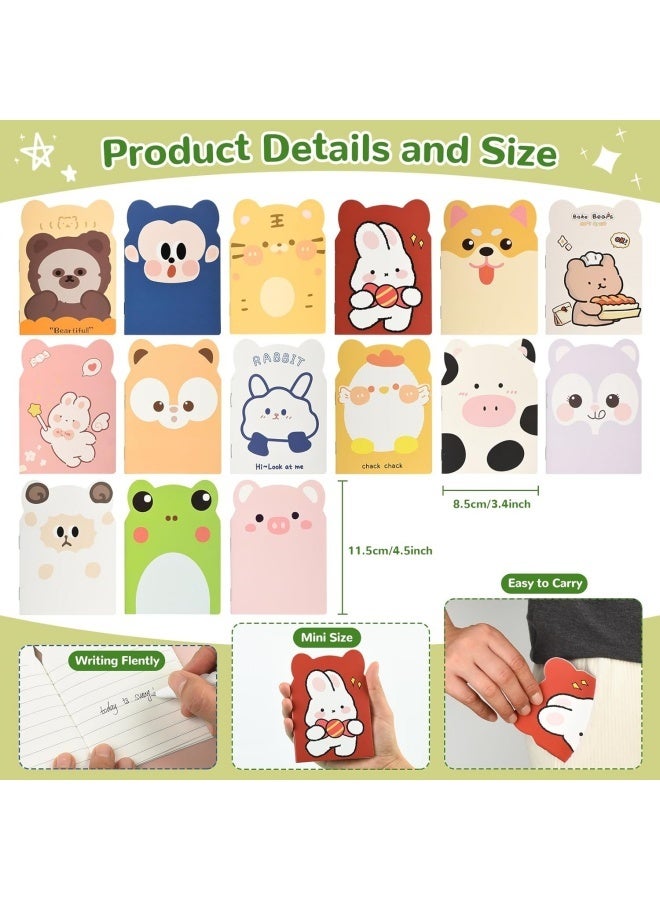 20 pcs mini notebooks, suitable for school use, mini cute animal notebooks, mini notebooks, suitable for Christmas office classroom prizes, college ruled pages (Random styles cartoon animals) - Image 2