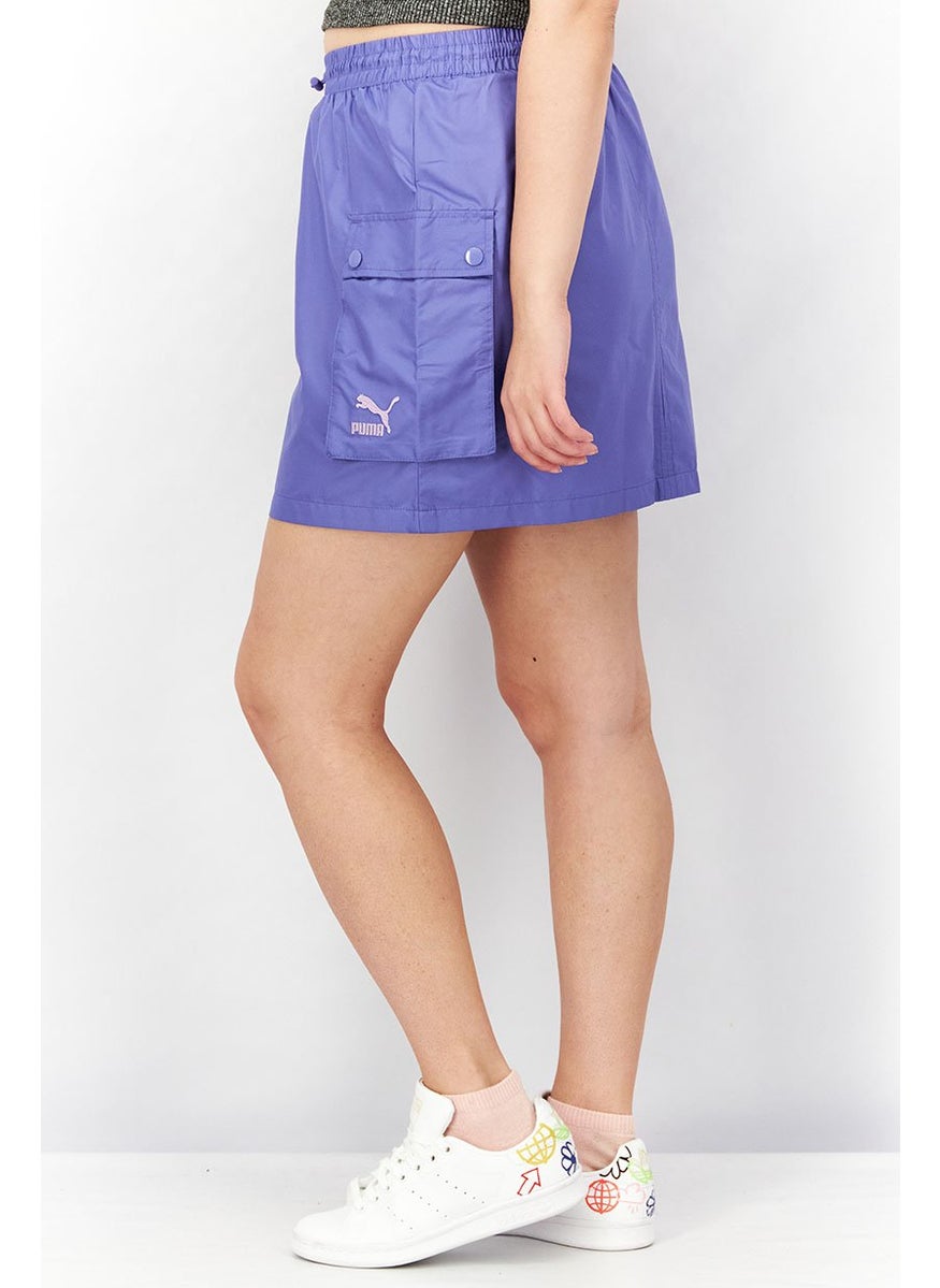 PUMA Women Sportswear Fit Front Pocket Skirt, Indigo  - Image 3