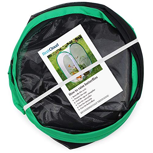 RESTCLOUD 36" Large Monarch Butterfly Habitat, Giant Collapsible Insect Mesh Cage Terrarium Pop-up 24 x 24 x 36 Inches - Image 3