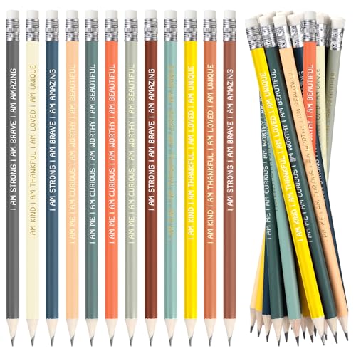 Fumete 36 Pcs Inspirational Pencil Gifts for Students Bulk Motivational Pencils with Eraser Presharpened Pencils #2 HB Grade Gifts for Classroom Teacher Must Have Christmas Stocking Stuffers - Image 1