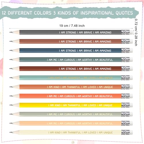 Fumete 36 Pcs Inspirational Pencil Gifts for Students Bulk Motivational Pencils with Eraser Presharpened Pencils #2 HB Grade Gifts for Classroom Teacher Must Have Christmas Stocking Stuffers - Image 2