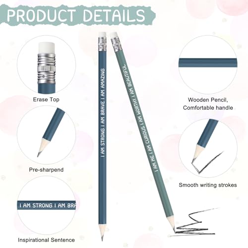 Fumete 36 Pcs Inspirational Pencil Gifts for Students Bulk Motivational Pencils with Eraser Presharpened Pencils #2 HB Grade Gifts for Classroom Teacher Must Have Christmas Stocking Stuffers - Image 3