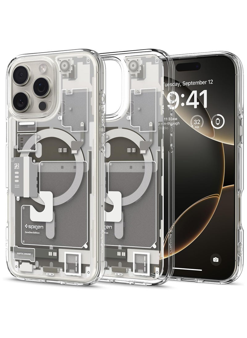 Spigen - Spigen Ultra Hybrid Zero One MagFit Case for iPhone 16 Pro Max, Compatible with MagSafe Accessories - Natural Titanium - Image 1