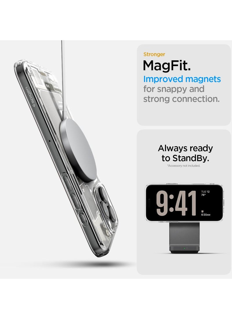 Spigen - Spigen Ultra Hybrid Zero One MagFit Case for iPhone 16 Pro Max, Compatible with MagSafe Accessories - Natural Titanium - Image 1