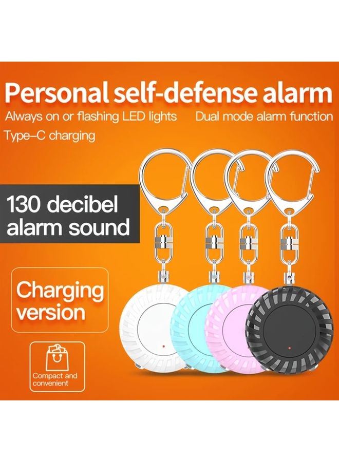 Black Personal Safety Alarm 130dB Loud USB Rechargeable SOS For Women Elderly - Image 2
