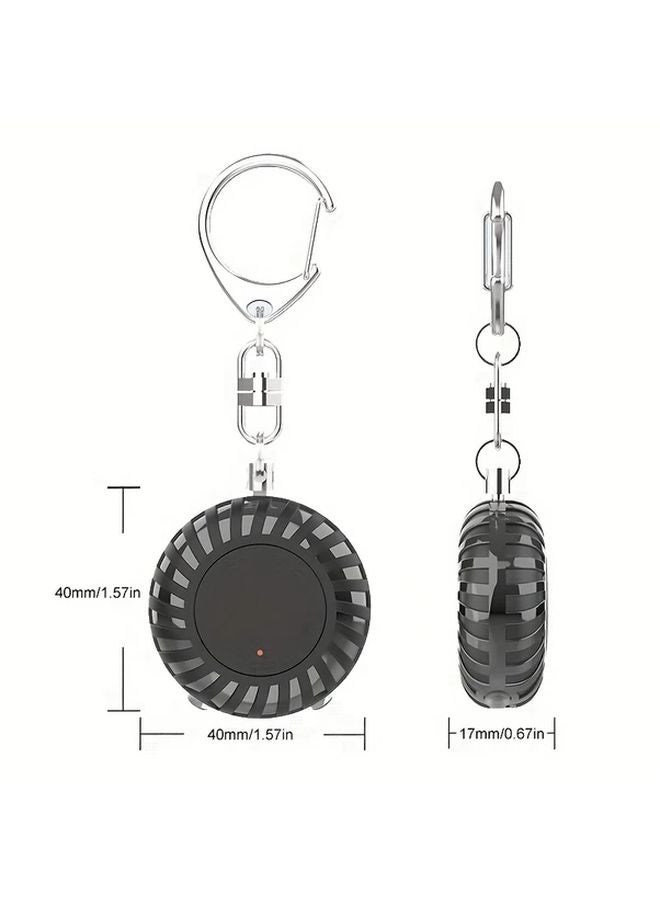 Black Personal Safety Alarm 130dB Loud USB Rechargeable SOS For Women Elderly - Image 3