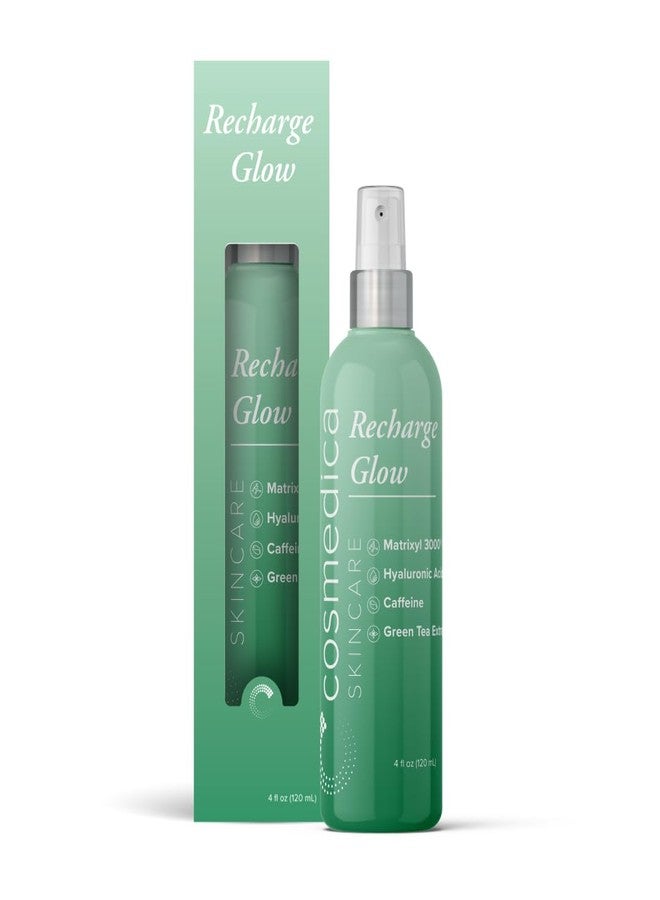 Cosmedica Skincare Recharge Glow Mist with Caffeine, Green Tea Extract, Hyaluronic Acid & Matrixyl 3000 for Energized Skin - 4 oz
