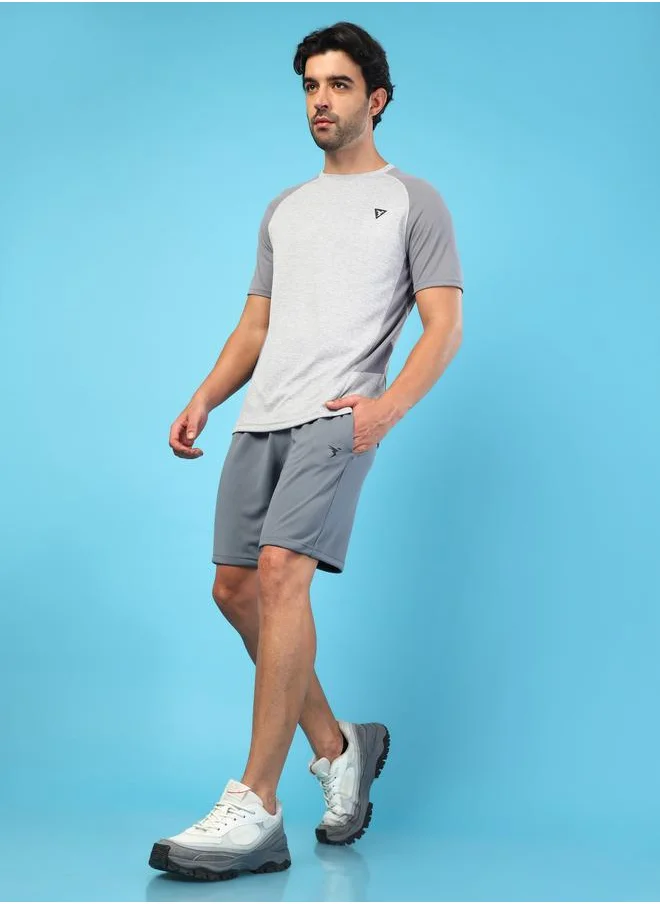 تكنوسبورت Technosport Men Solid Slim Fit Sports Shorts with TECHNO DRY