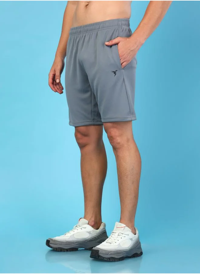 تكنوسبورت Technosport Men Solid Slim Fit Sports Shorts with TECHNO DRY