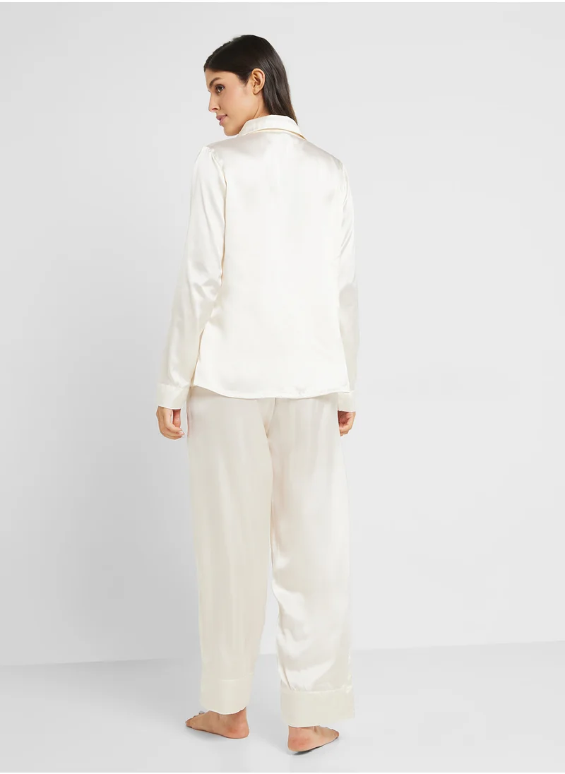 Khizana Satin T-shirt Pyjama Set