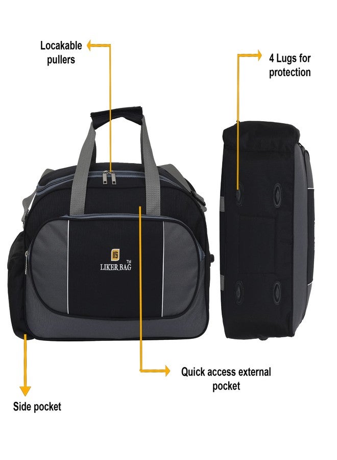Liker Bag Large 45 L Hand Luggage Travel Duffel Bag Light Weight Havy Duty Strong - Large Capacity (Black) - Image 5