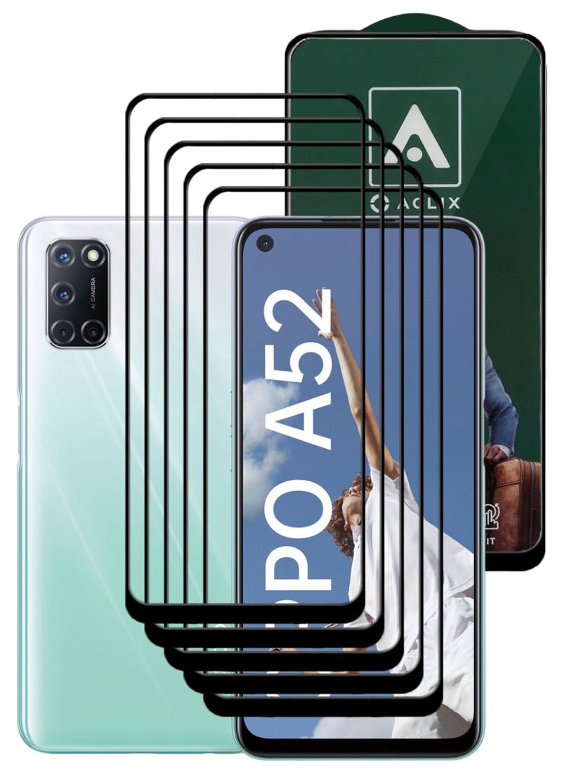 ACLIX 5 Pieces Antistatic ESD Dustproof Premium Quality High Definition Tempered Glass Screen Protector Designed For Oppo A52 - Image 1