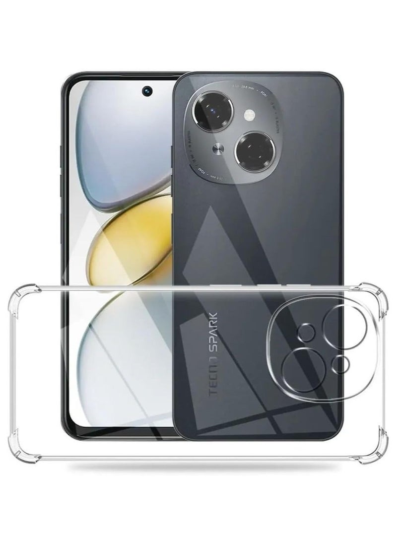 Clear Case Compatible with Tecno SPARK Go 1, Slim Fit TPU Transparent Soft Back Cover 4 Corner Shockproof Airbag and Camera Lens Protection