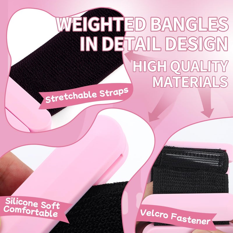 Teikugv Wrist Weights â€“ Adjustable Ankle Wrist Weights for Women & Men â€“ Set of Weighted Bangles 2 lbs (1 lb Each) | Arm and Leg Weights for Pilates, Yoga, Running & Walking (pink) - Image 5