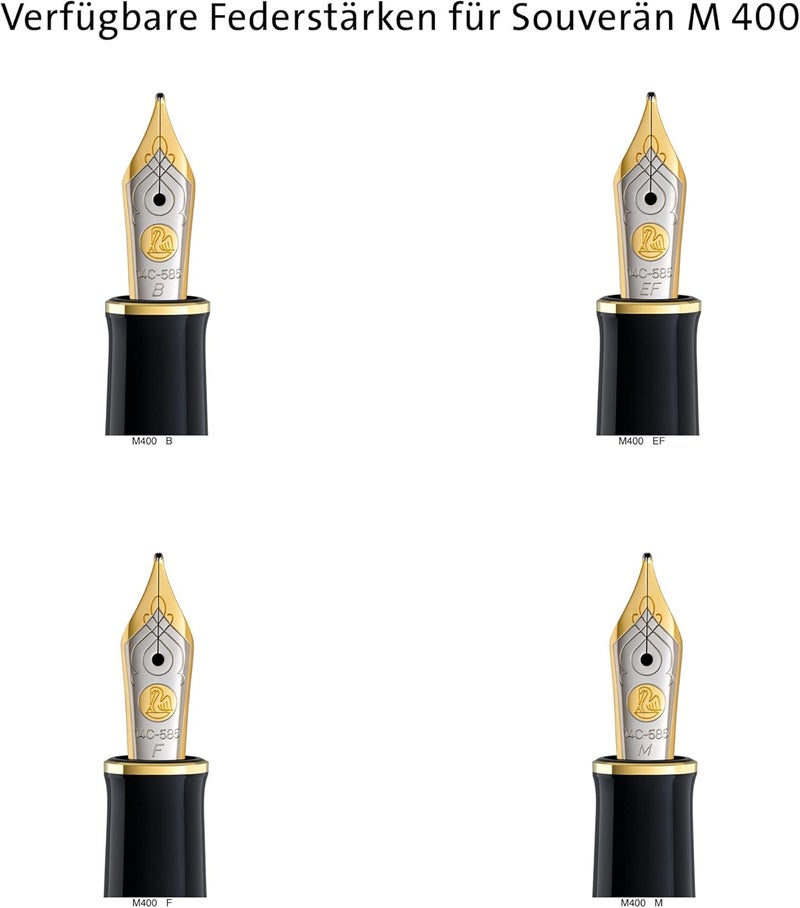 Pelikan Souvern M400 Fountain Pen Fine Nib BlackBlue 1 Each 994939 - Image 2