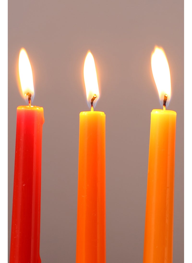 شماعات (10 بوصة) متدرجة اللون البرتقالي - 4 قطع عديمة الرائحة لطاولات العشاء - حفلات الزفاف - عيد الحب - ديكور المنزل - عديمة التنقيط والدخان - احتراق 8-10 ساعات - Image 4