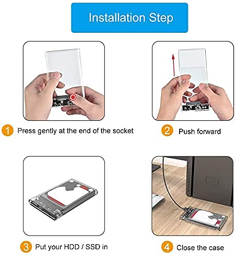 InfiDeals 2.5 Inch Transparent External Hard Disk Case Cover SATA to USB 2.0 External Hard Drive Enclosure. - Image 2