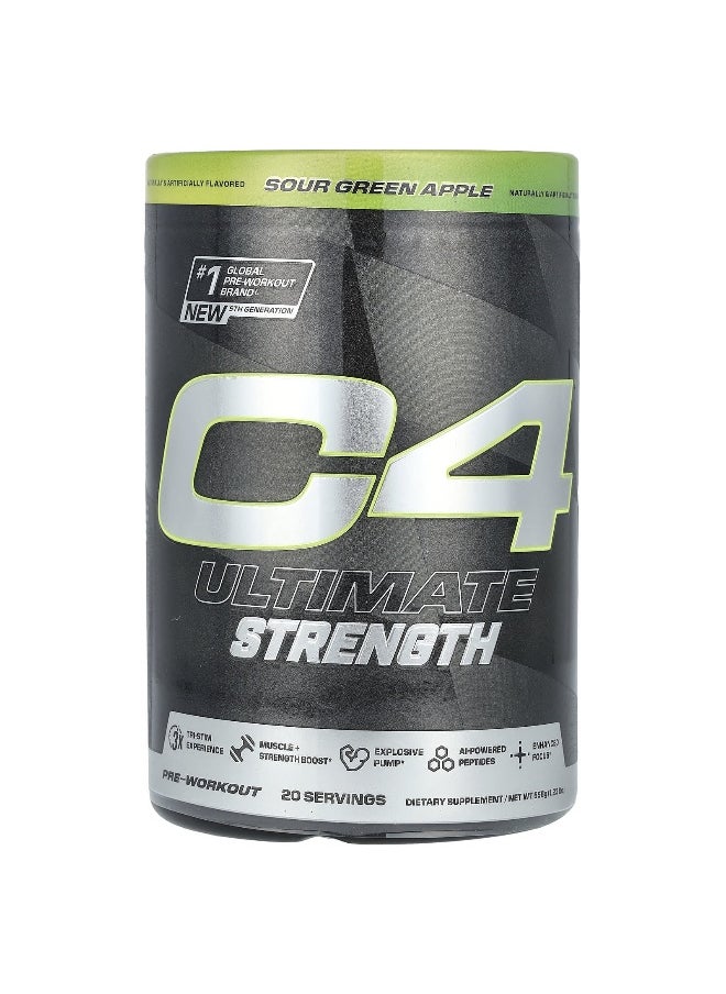 C4  Cellucor C4 / Cellucor, C4 Ultimate Strength, Pre-Workout, Sour Green Apple, 1.23 lbs (558 g)  - Image 1