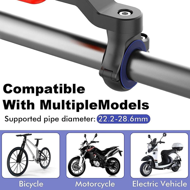 YARDHOBI Motorcycle Handlebar Mount, Bike Mobile Phone Bracket, for GPS Anti-Vibration 360° Rotating Car Handlebar Holder, Out Front Bike Phone Holder Kit, for 4.7-7.2 Inch Smartphones (Blue) - Image 4