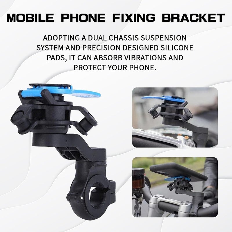 YARDHOBI Motorcycle Handlebar Mount, Bike Mobile Phone Bracket, for GPS Anti-Vibration 360° Rotating Car Handlebar Holder, Out Front Bike Phone Holder Kit, for 4.7-7.2 Inch Smartphones (Blue) - Image 3