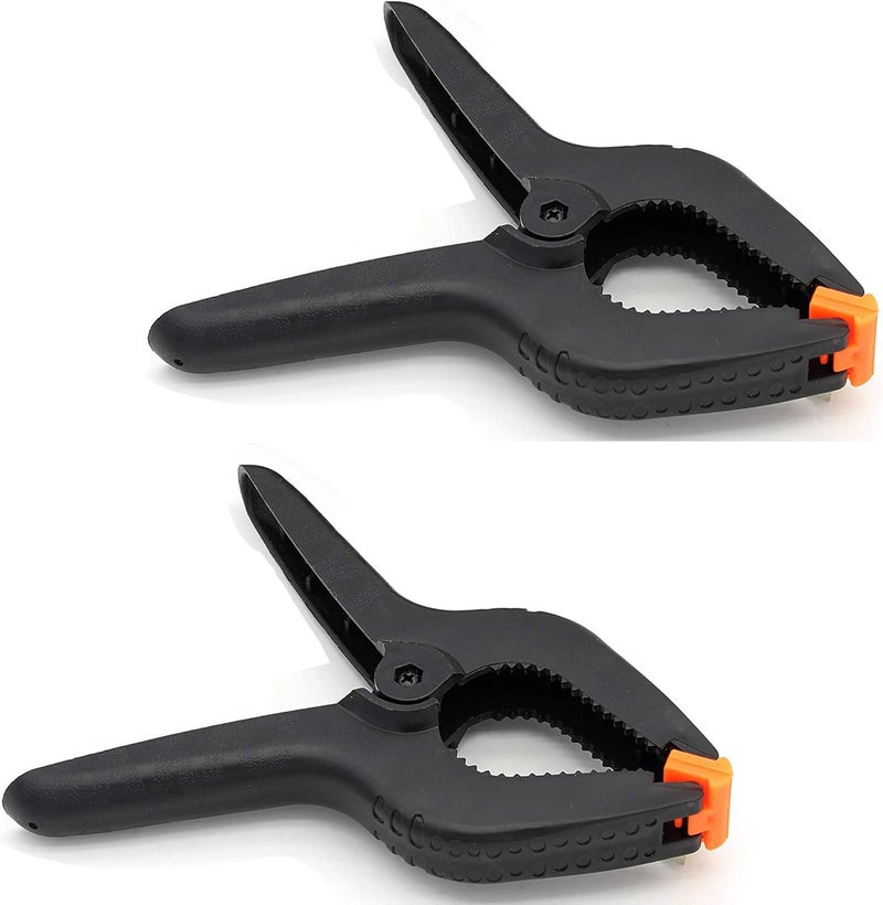 ONDY 2 Pack Of 9” Large Spring Clamps Heavy Duty Nylon Muslin Woodworking Clamps Photo Studio Backdrops Backgrounds Clamps Set, the Jaws Have a Maximum Opening of 4" - Image 1