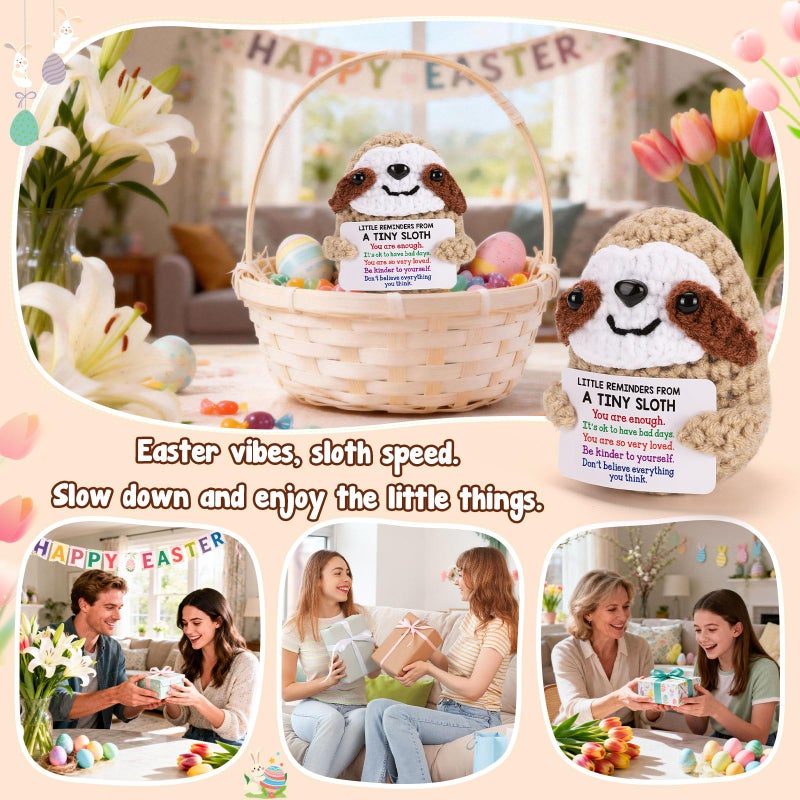 MBL Easter Basket Stuffers for Teens - Easter Basket Essentials Egg Fillers Funny Birthday Emotional Positive Support Cheer Crochet Sloth Graduation Gifts for College Students Her Him Coworker Friend - Image 3