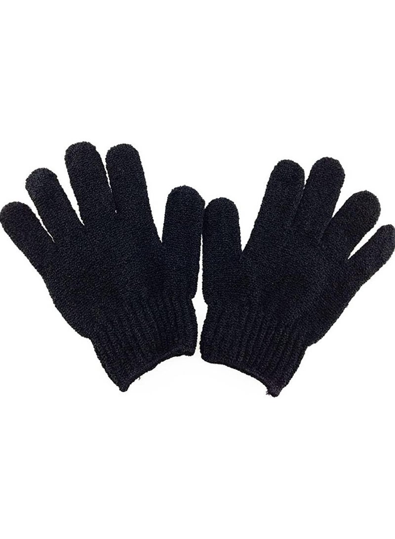 Bath Loofah Gloves Hand Scrubber Dead Skin Remover Dead Skin Cell Remover 100% Nylon Fiber Wet Dry Exfoliating Gloves 2pcs Color: Black  - Image 4