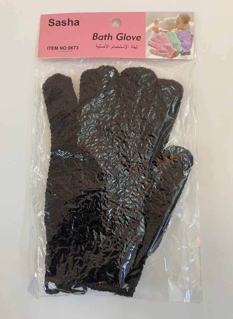 Bath Loofah Gloves Hand Scrubber Dead Skin Remover Dead Skin Cell Remover 100% Nylon Fiber Wet Dry Exfoliating Gloves 2pcs Color: Black  - Image 5