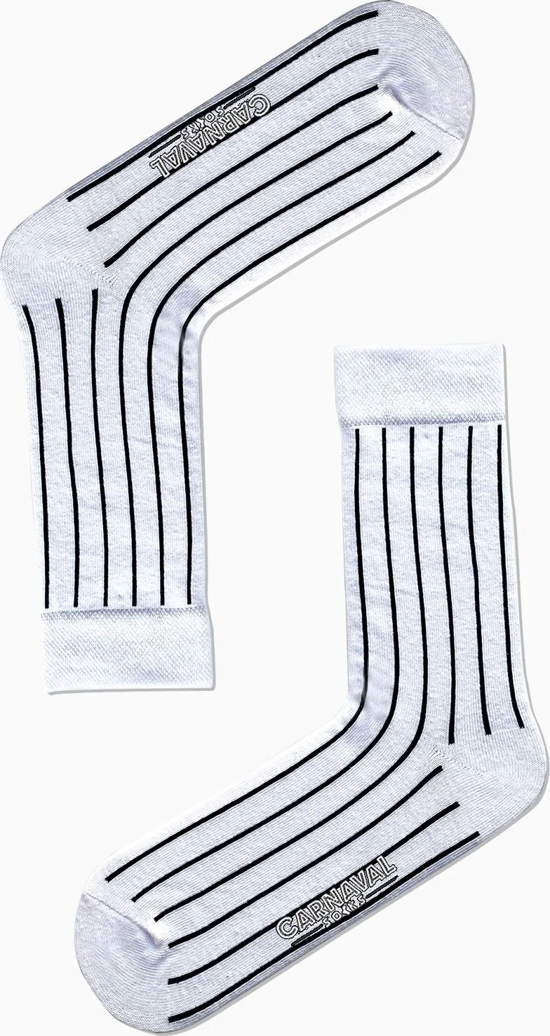 Carnaval Socks Black Vertical Line Patterned Colorful Socks