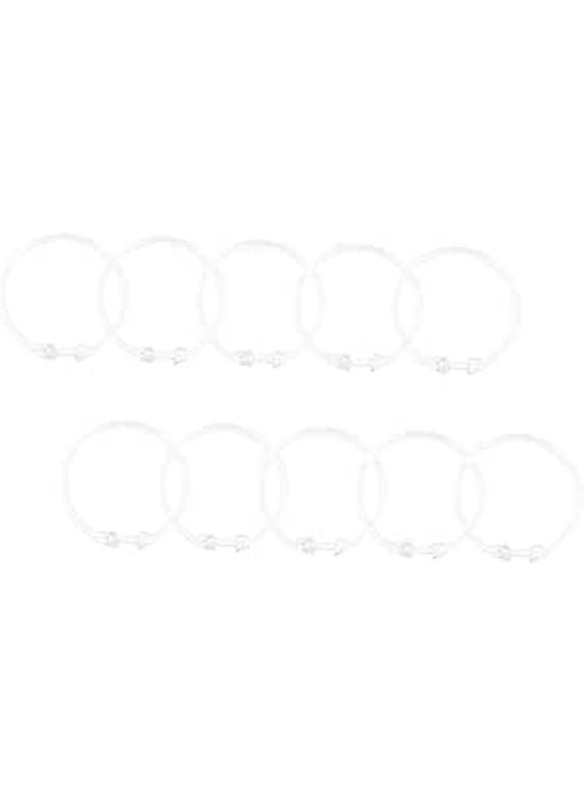 10 Pack Shower Curtain Rings Easy Snap Closure Hooks Standard Smooth Design - Image 1