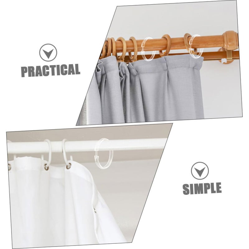 10 Pack Shower Curtain Rings Easy Snap Closure Hooks Standard Smooth Design - Image 4