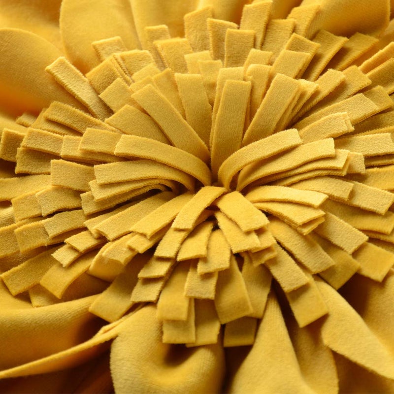 OiseauVoler Decorative 3D Flower Throw Pillow Covers Soft Velvet Handmade Pillowcases Cushion Covers for Couch Bed Living Room Home Decor 18x18 Inch Yellow - Image 3