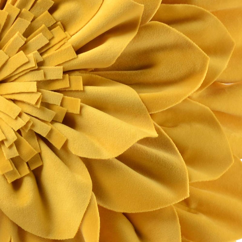 OiseauVoler Decorative 3D Flower Throw Pillow Covers Soft Velvet Handmade Pillowcases Cushion Covers for Couch Bed Living Room Home Decor 18x18 Inch Yellow - Image 4