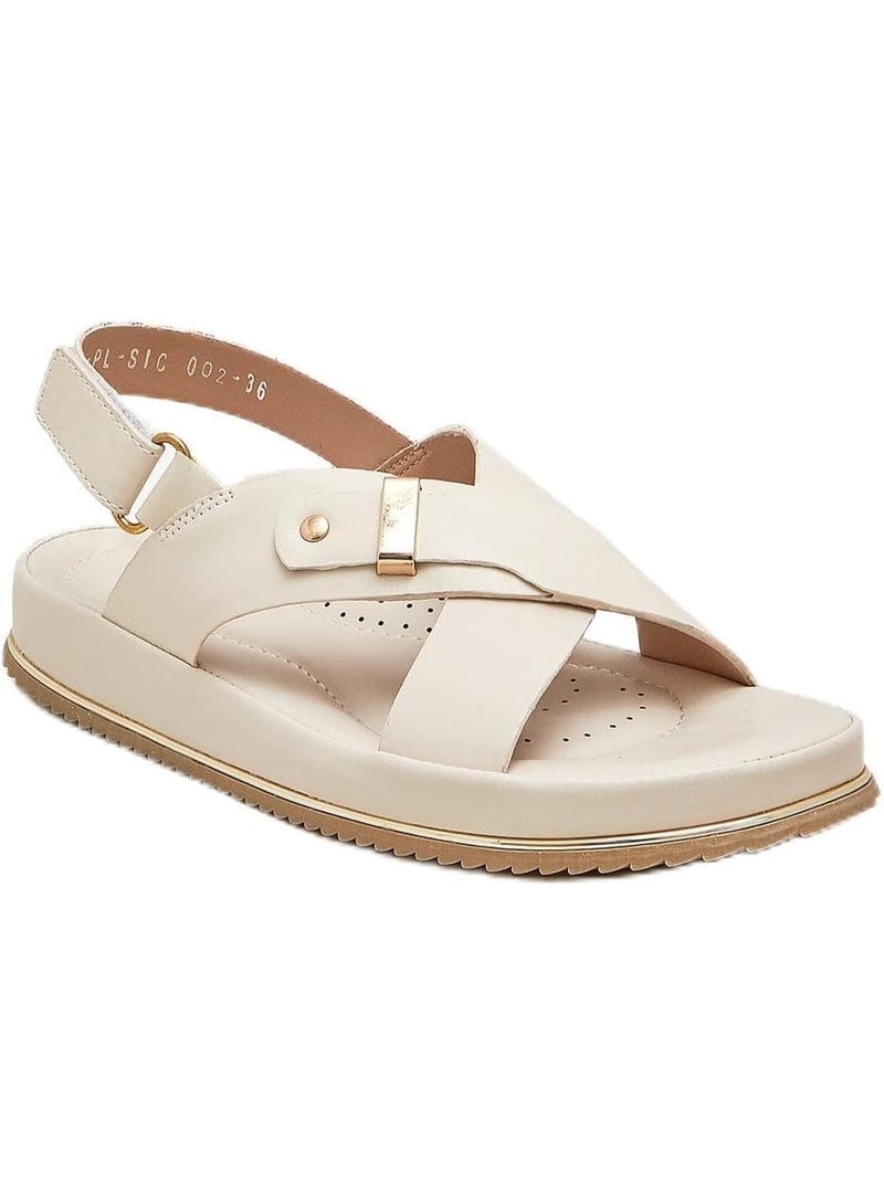 نديور صنادل منصة ندوير النسائية المريحة والفروية | جلد صناعي متين مع تفاصيل إبزيم خفيفة الوزن ومضادة للانزلاق | صنادل صيفية أنيقة - Image 1