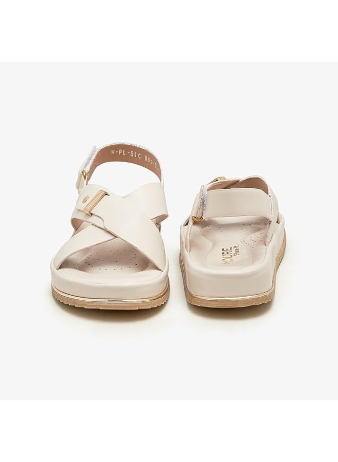 نديور صنادل منصة ندوير النسائية المريحة والفروية | جلد صناعي متين مع تفاصيل إبزيم خفيفة الوزن ومضادة للانزلاق | صنادل صيفية أنيقة - Image 4