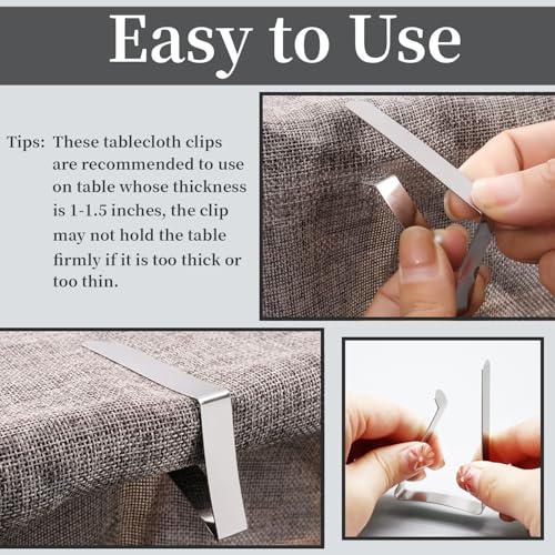 T-Antrix Tablecloth Clips 30 Packs Picnic Table Clips Flexible Stainless Steel Table Cloth Cover Clamps Table Cloth Holders Ideal for Picnics Marquees Weddings Graduation Party - Image 3