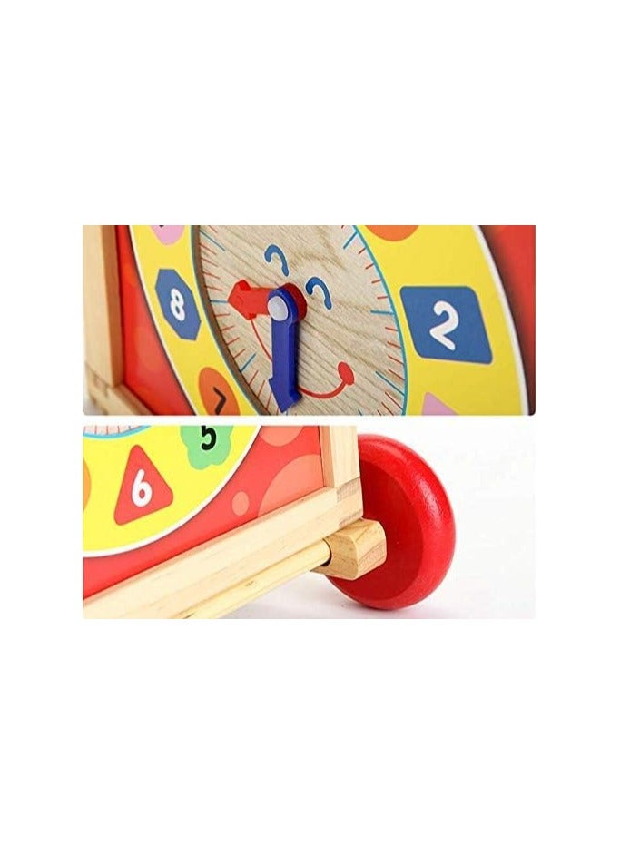 Wooden Baby Walker with Puzzle Toy Storage Box – Multi-Functional Toddler Activity Walker, 4-Sided Bead Maze, Early Learning Educational Toy for Kids, Durable Wooden Frame, Non-Slip Wheels - Image 4
