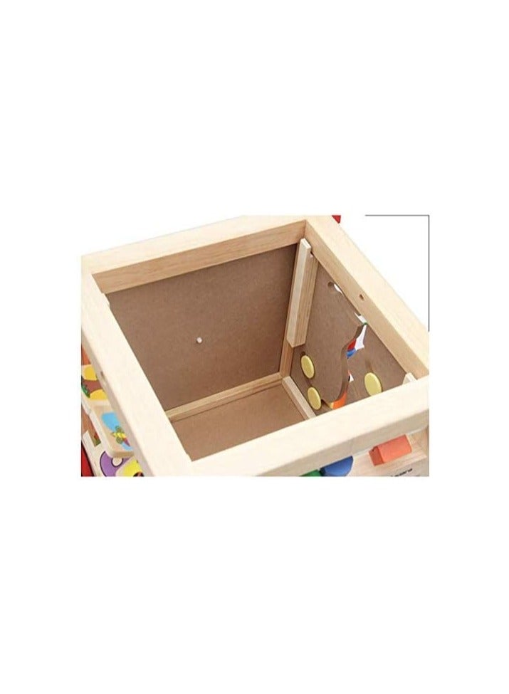 Wooden Baby Walker with Puzzle Toy Storage Box – Multi-Functional Toddler Activity Walker, 4-Sided Bead Maze, Early Learning Educational Toy for Kids, Durable Wooden Frame, Non-Slip Wheels - Image 5