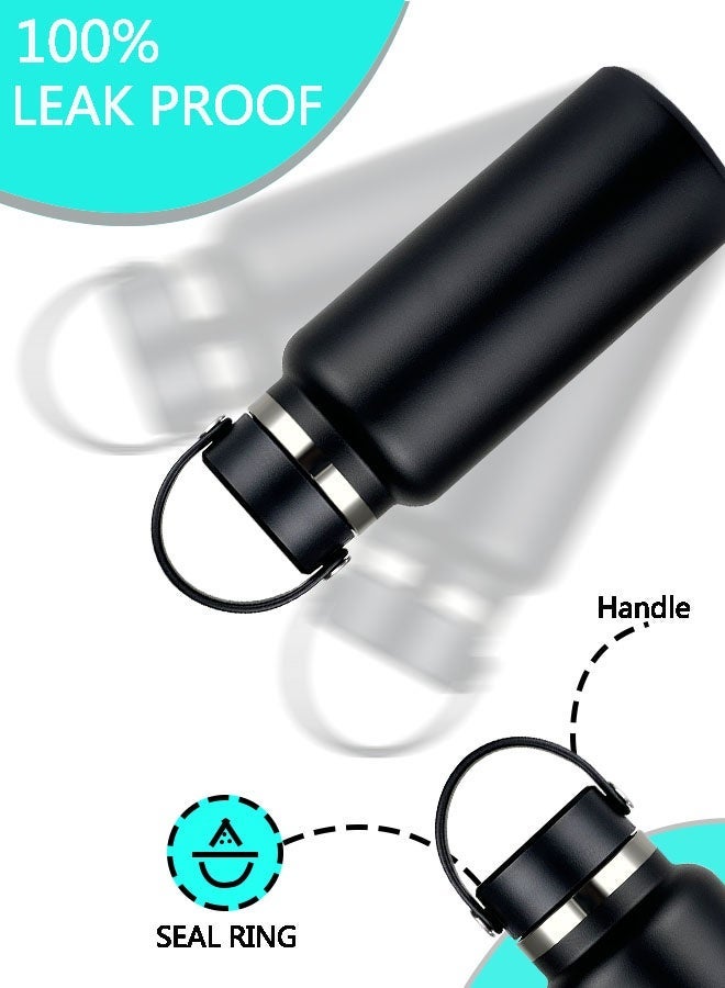 ROEIEIS Water Bottle, Insulated Stainless Steel Flask for Hot & Cold Drinks, Leakproof & Non-Spill Wide Mouth Flex Lid, Reusable & Refillable Sports Bottle - Image 3