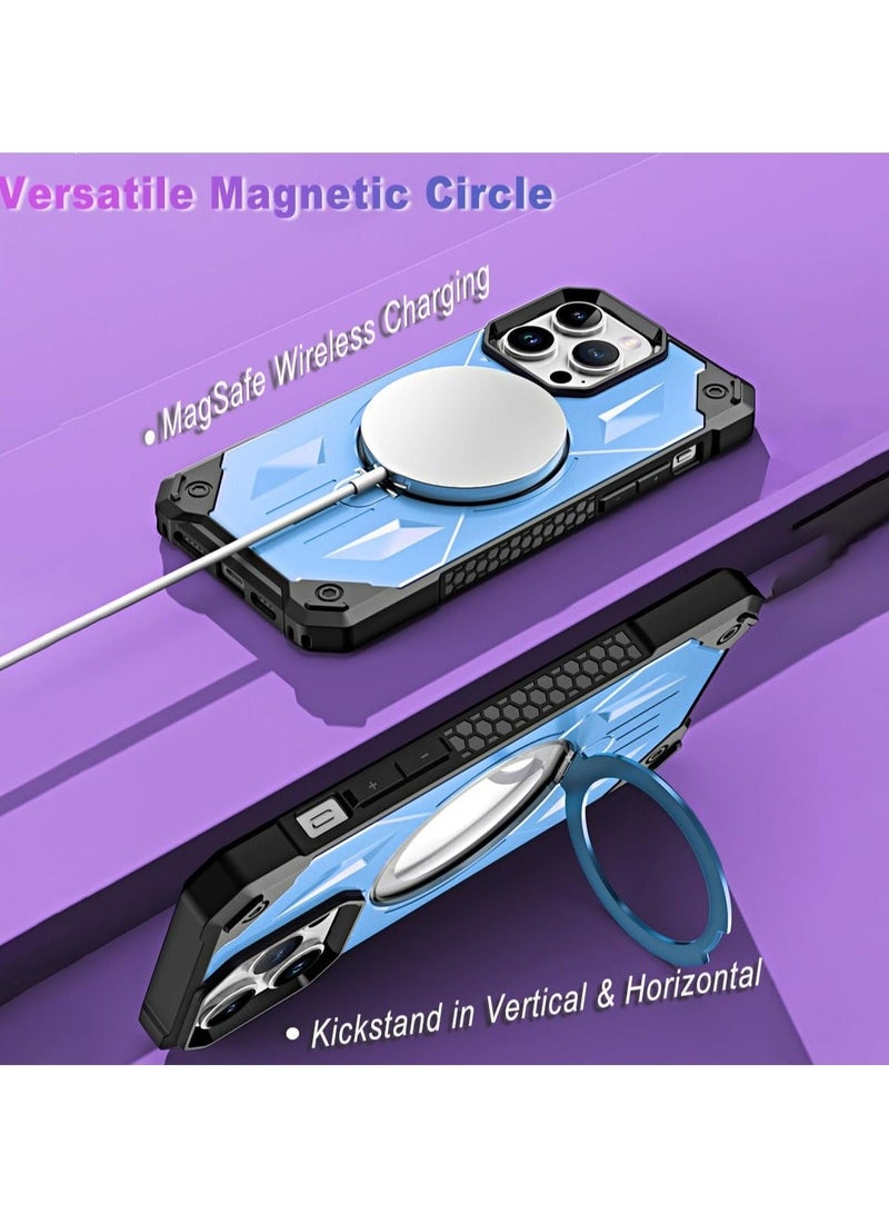 Captaintech SYOSI Phone Case Compatible with iPhone 14 Pro Max, with Magnetic Ring Stand for MagSafe Charging, Air Bag Protective Cell phone Cover, with 1pcs Screen Tempered Glass Film - Image 4