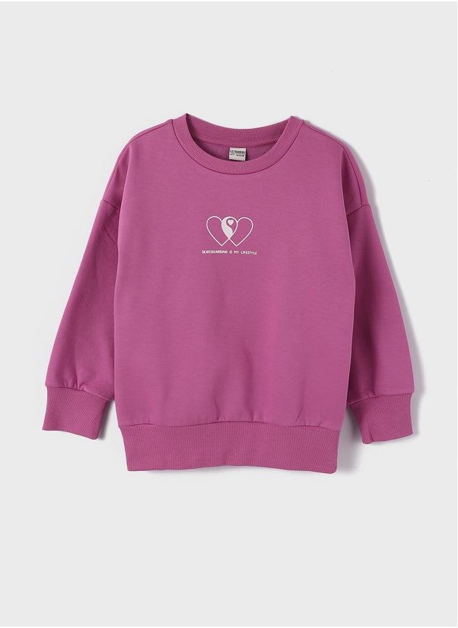 Crew Neck Long Sleeve Printed Girl's Sweatshirt - pzsku/ZDAA29D45A826FAF59F11Z/45/_/1735652065/27c23afb-d928-4de9-a443-d65787a354cc