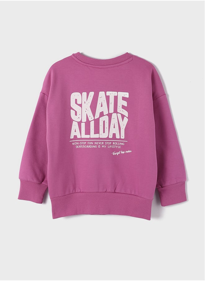 Crew Neck Long Sleeve Printed Girl's Sweatshirt - pzsku/ZDAA29D45A826FAF59F11Z/45/_/1735652066/f475e803-0c84-4aa6-b68e-6a65d7a7187d