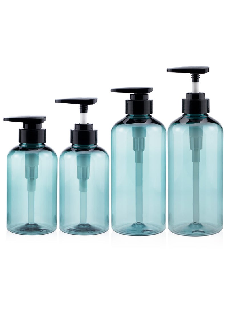 SOLARAE 2PCS 10oz Plastic Shampoo and Conditioner Dispenser Bottles with Pump, Plus 2 Pack 16oz Refillable Empty Shower Bottles for Body Wash (4PCS Total) - Image 5