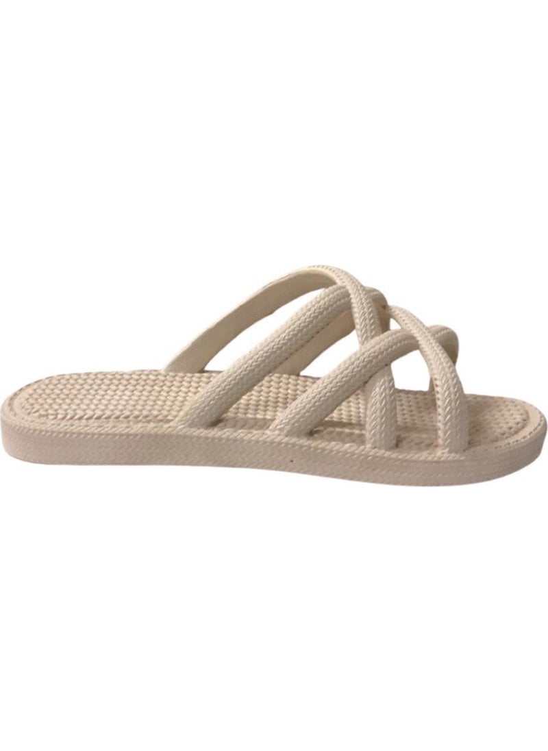 Gezer 12494 Cream Women's Anti-Slip Knitted Slippers  - Image 2